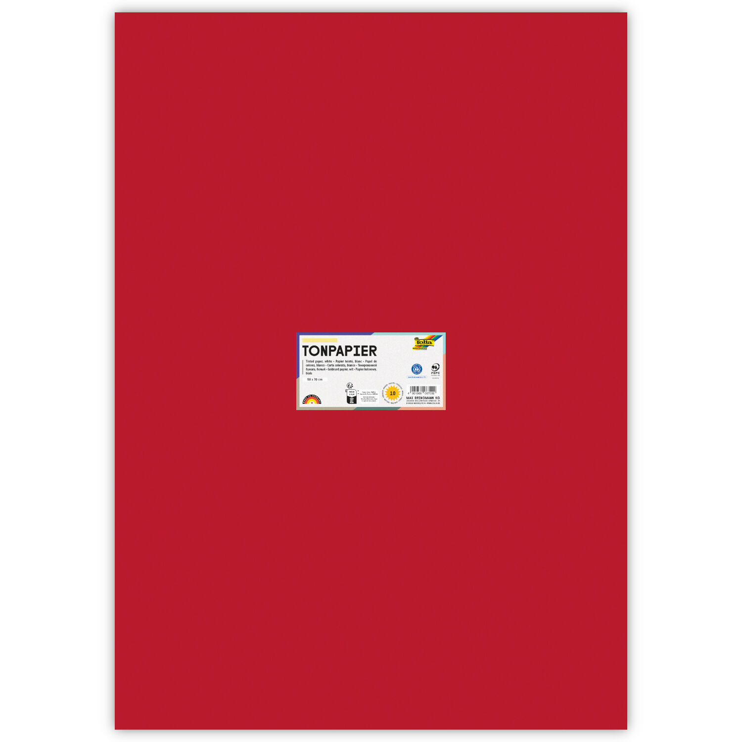 Tonpapier, 10 Bogen, 130 g/qm, 50x70 cm, Ziegelrot