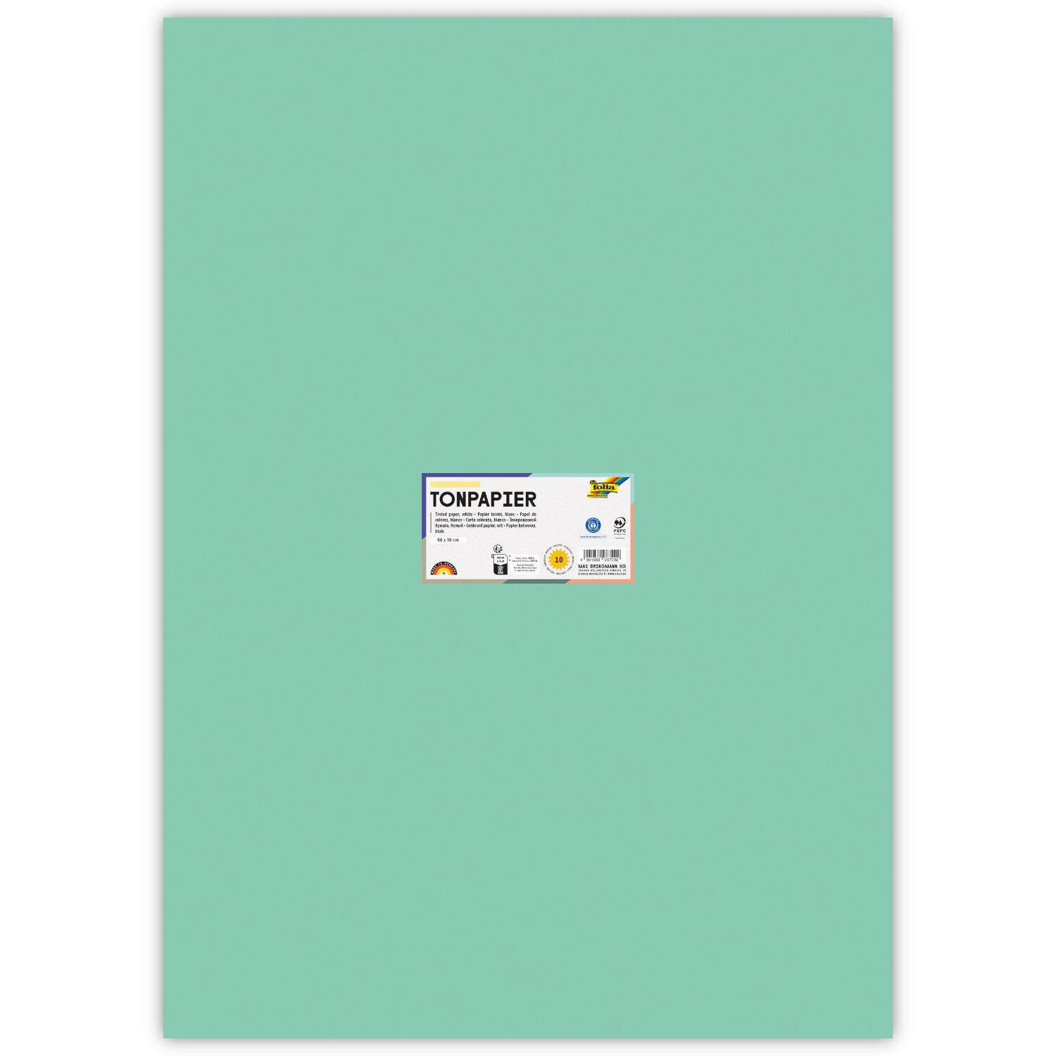 Tonpapier, Einzelbogen, 130 g/qm, 50x70 cm, Mint