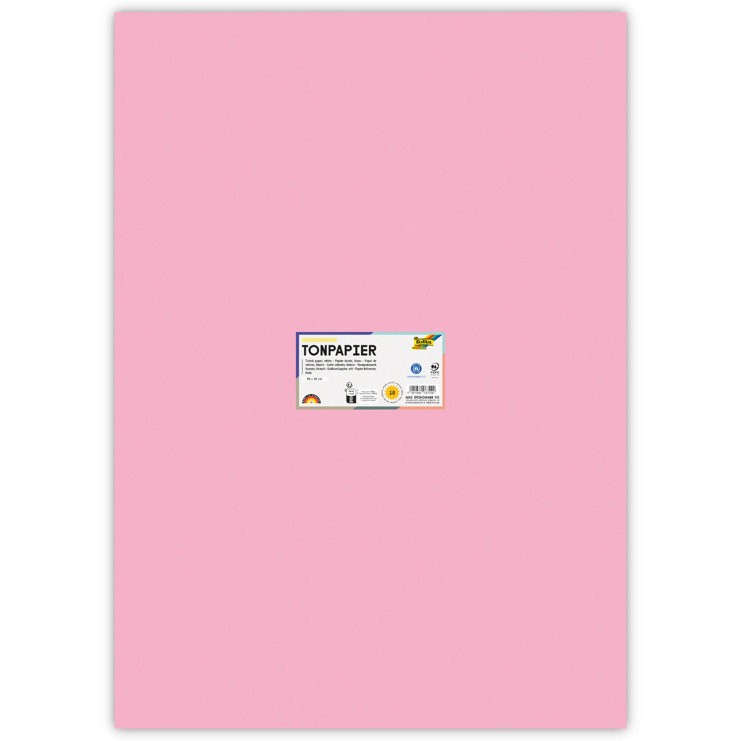 Tonpapier, 10 Bogen, 130 g/qm, 50x70 cm, Rosa