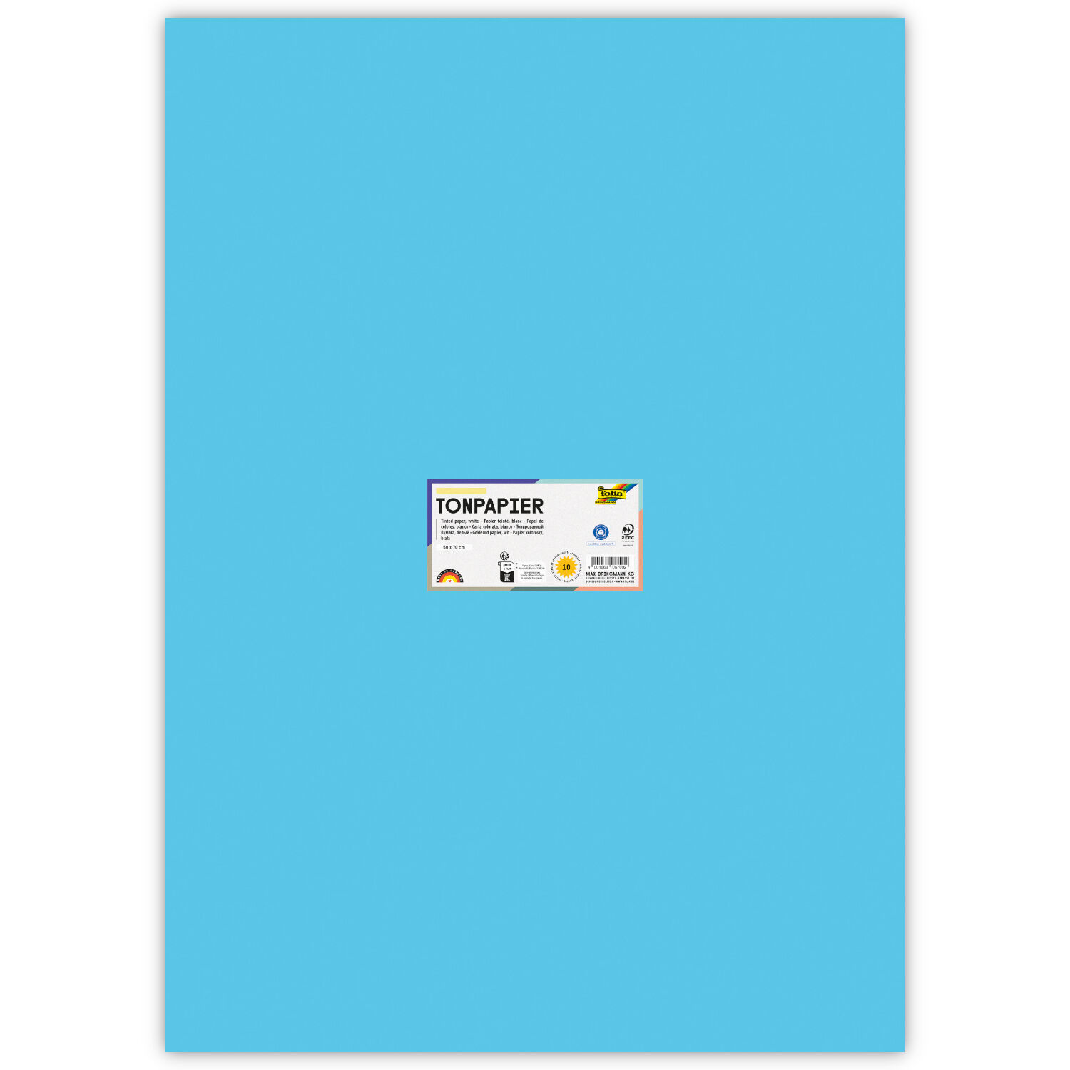 Tonpapier, Einzelbogen, 130 g/qm, 50x70 cm, Himmelblau