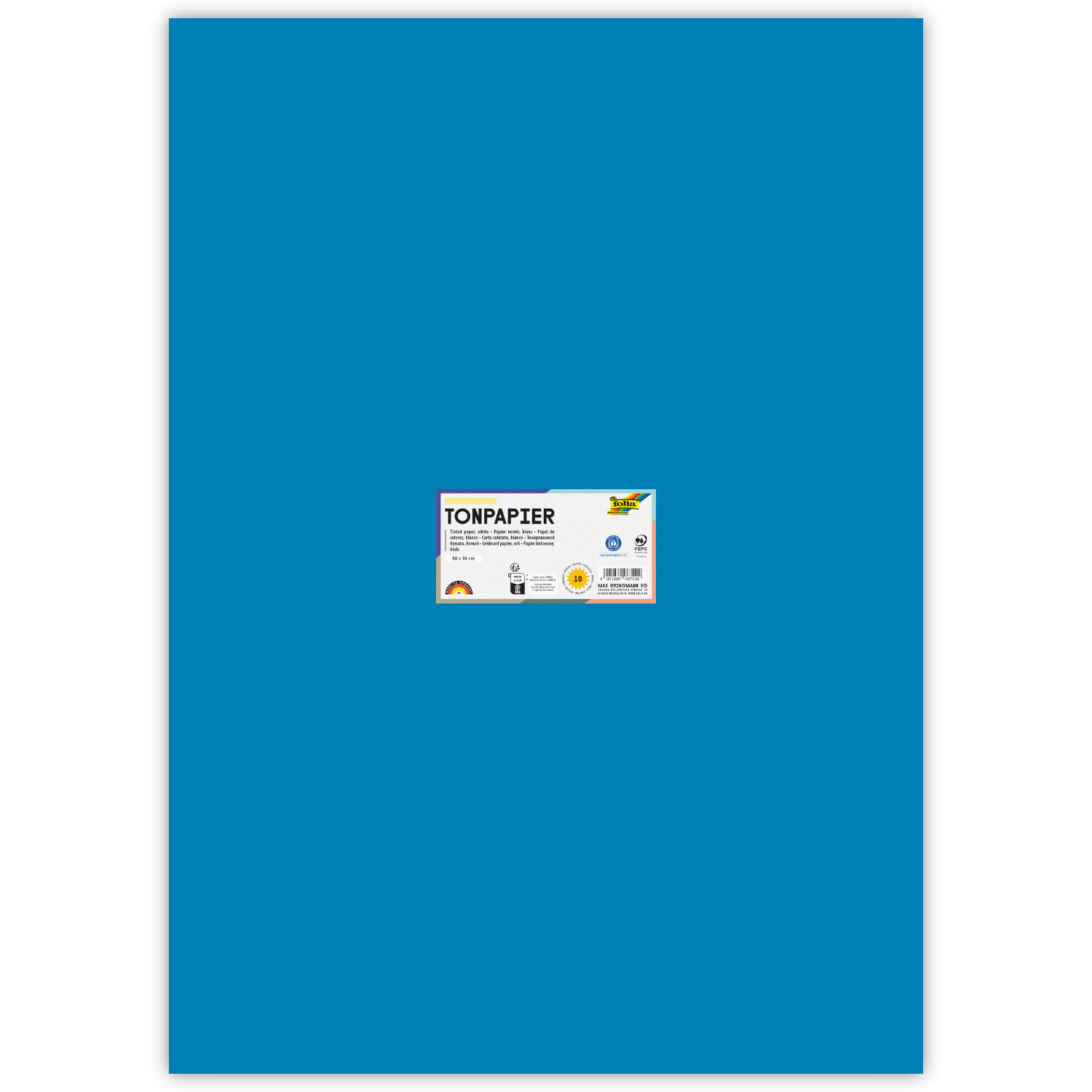 Tonpapier, Einzelbogen, 130 g/qm, 50x70 cm, Mittelblau