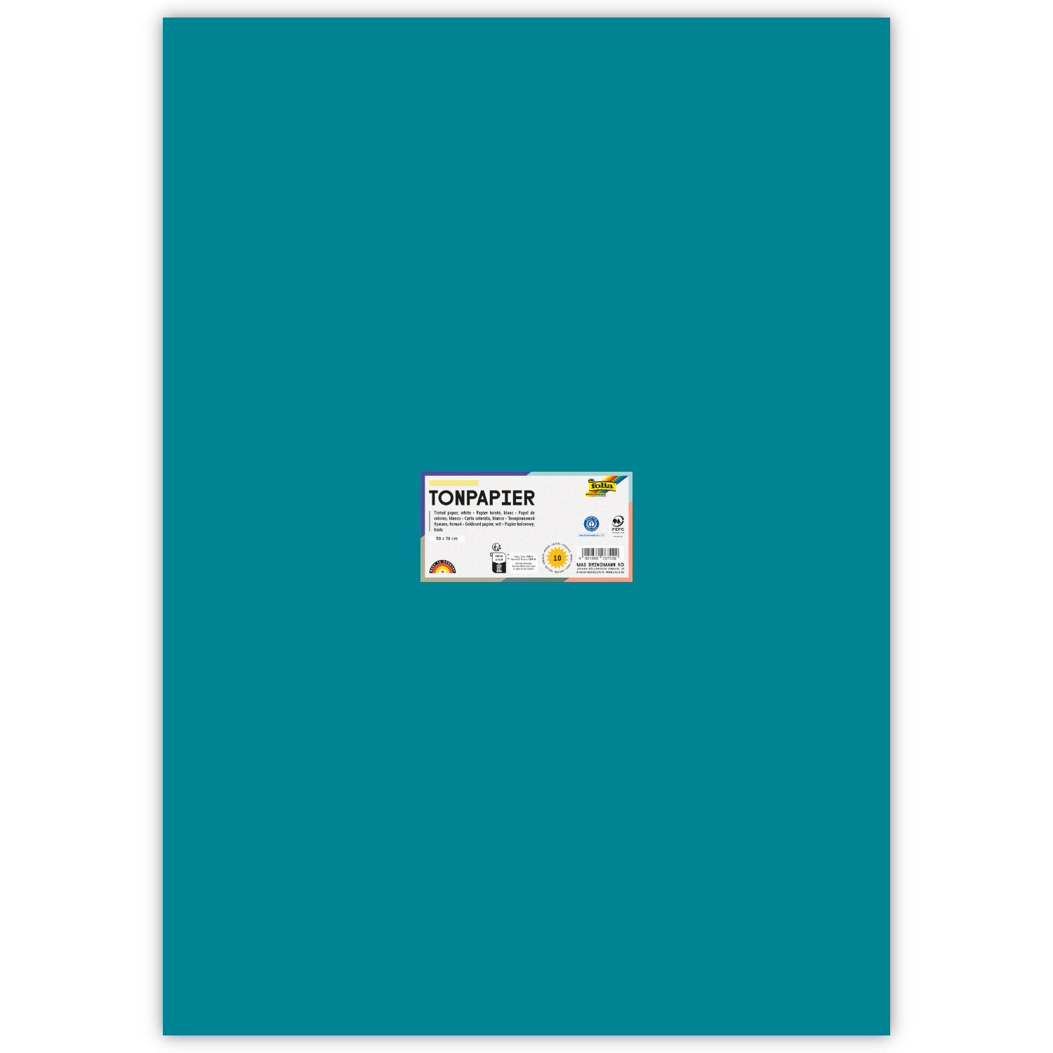 Tonpapier, 10 Bogen, 130 g/qm, 50x70 cm, T�rkis
