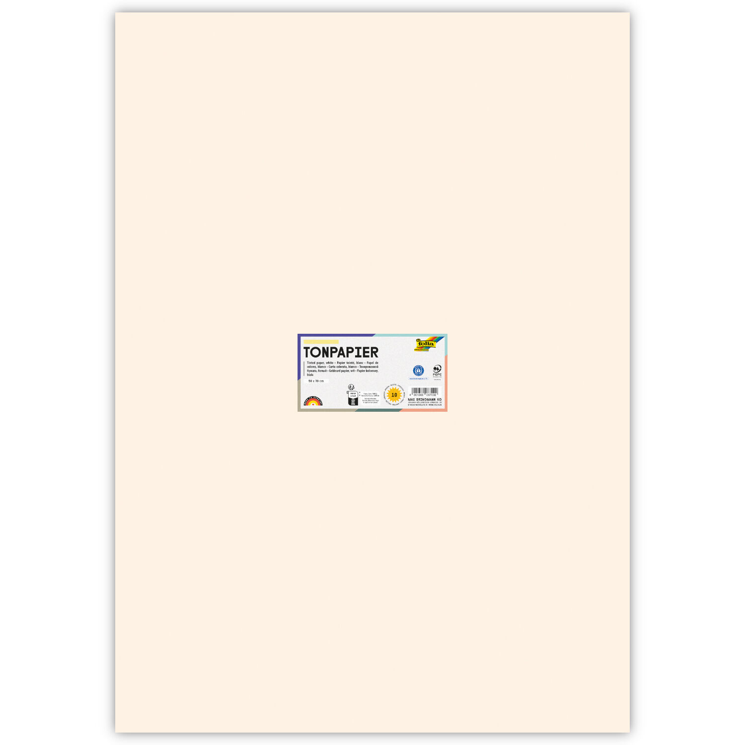 Tonpapier, Einzelbogen, 130 g/qm, 50x70 cm, Hellbeige