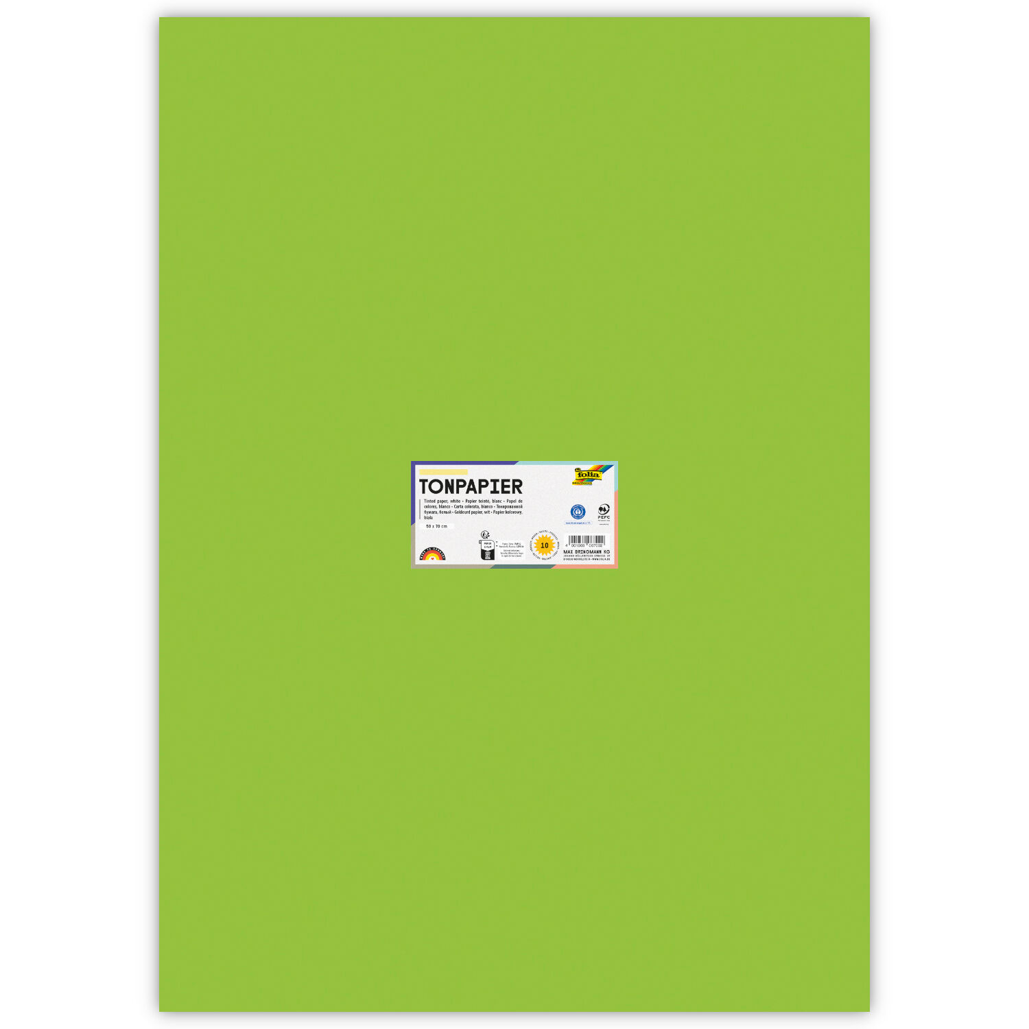 Tonpapier, 10 Bogen, 130 g/qm, 50x70 cm, Maigr�n