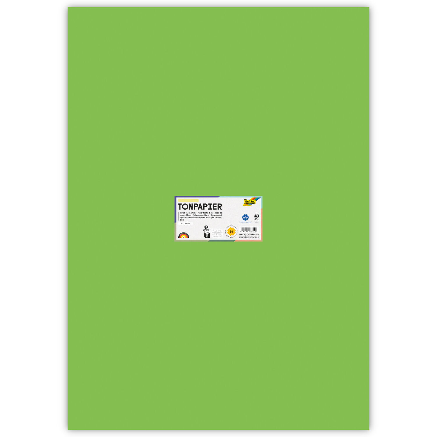 Tonpapier, 10 Bogen, 130 g/qm, 50x70 cm, Hellgr�n