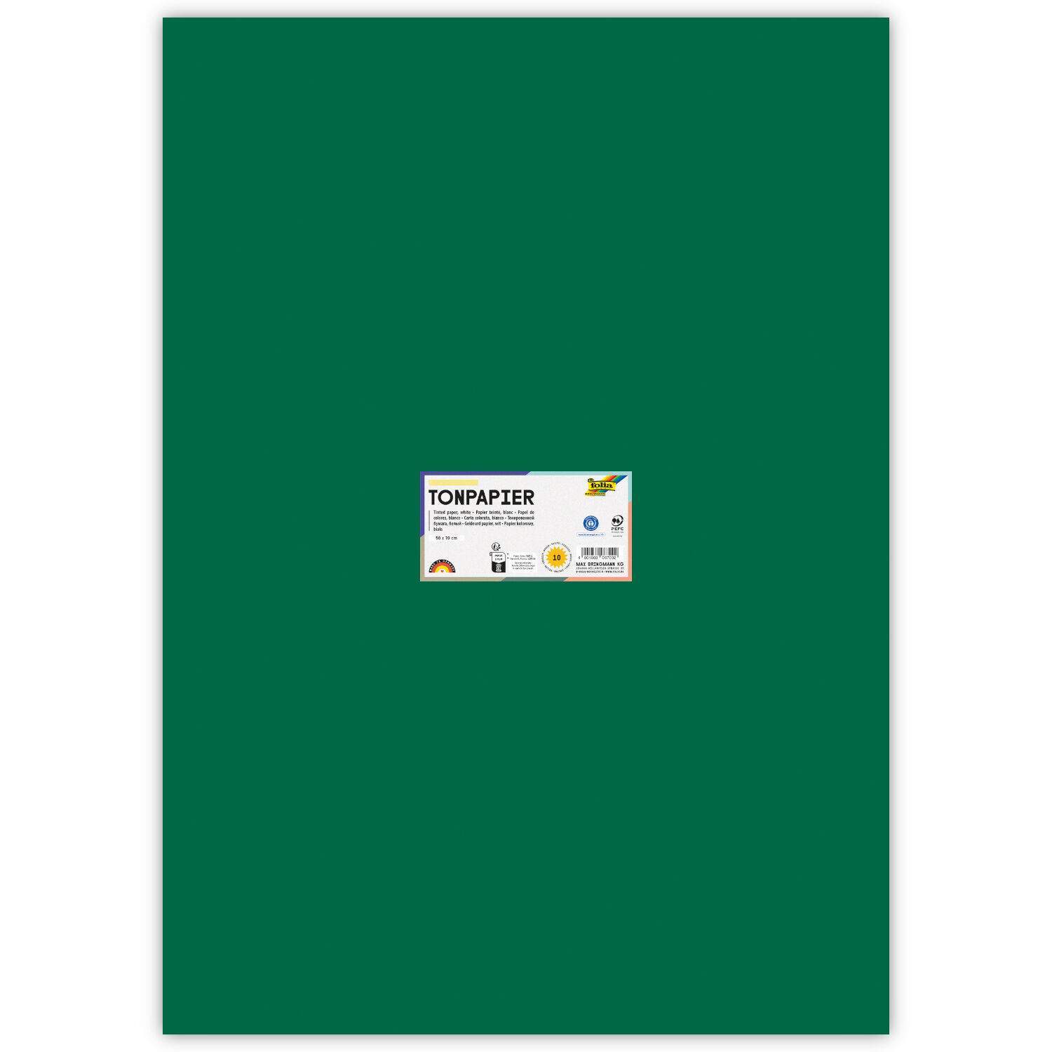 Tonpapier, 10 Bogen, 130 g/qm, 50x70 cm, Tannengr�n