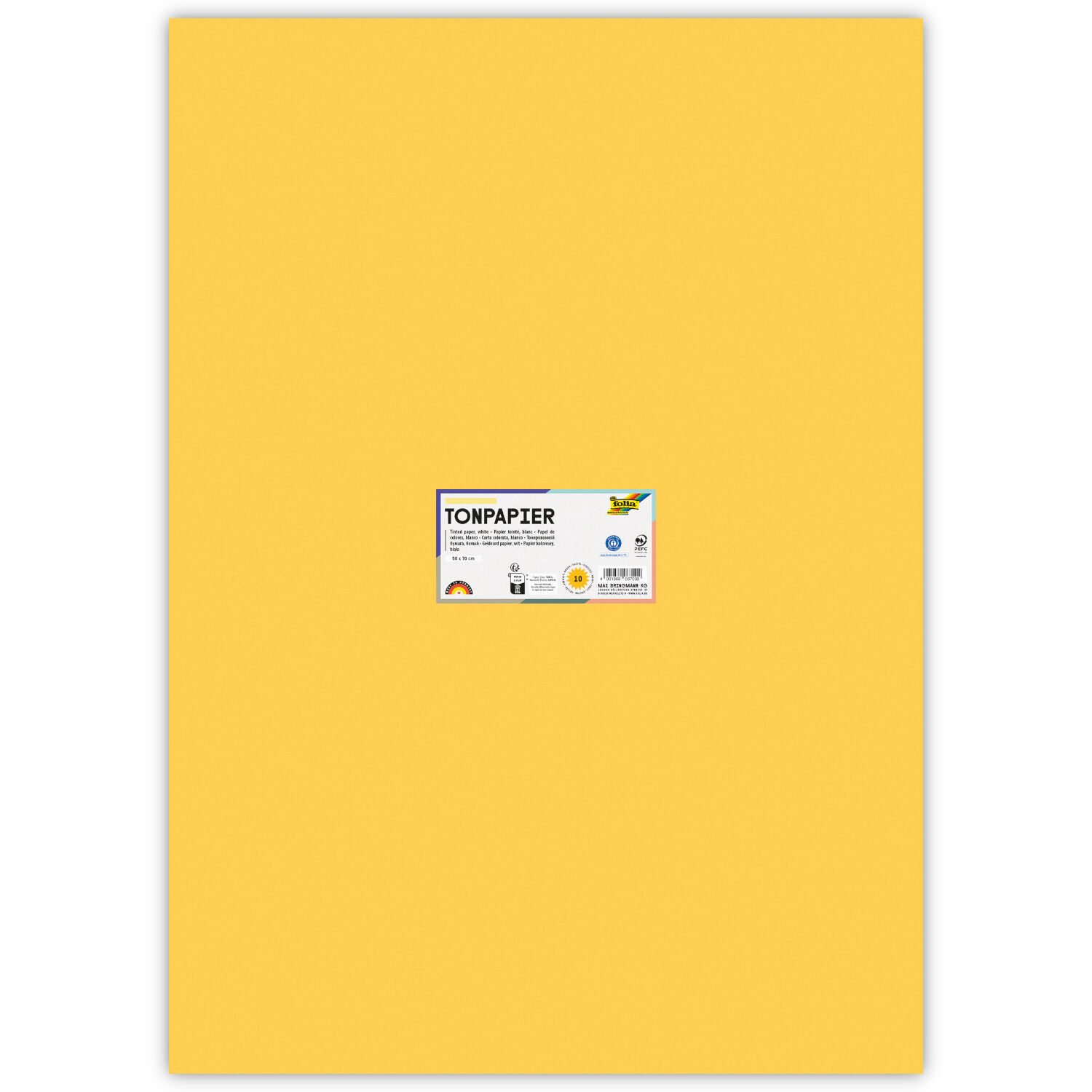Tonpapier, 10 Bogen, 130 g/qm, 50x70 cm, Gold Matt