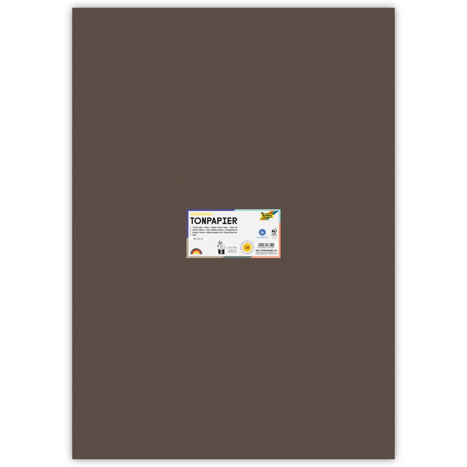 Tonpapier, 10 Bogen, 130 g/qm, 50x70 cm, Dunkelbraun