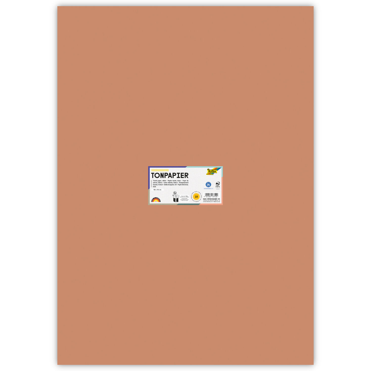 Tonpapier, 10 Bogen, 130 g/qm, 50x70 cm, Hellbraun