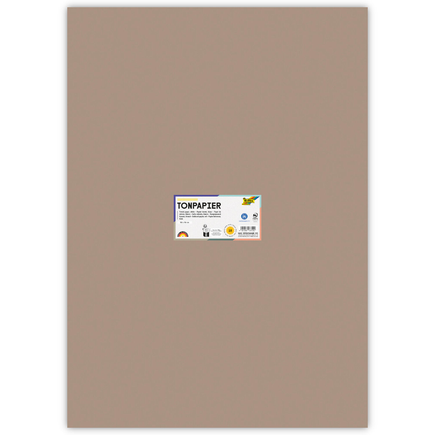 Tonpapier, Einzelbogen, 130 g/qm, 50x70 cm, Cappuccino