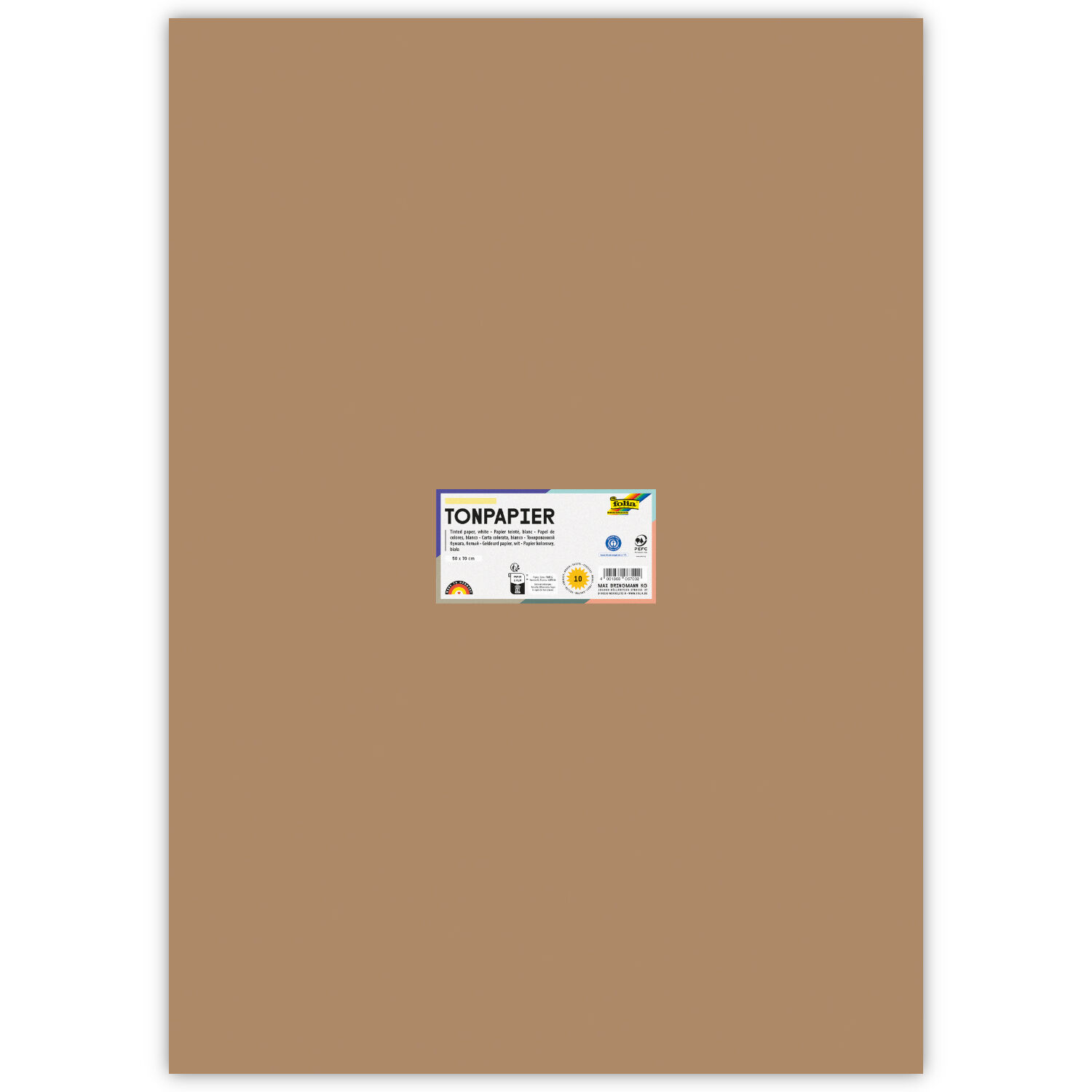 Tonpapier, Einzelbogen, 130 g/qm, 50x70 cm, Rehbraun