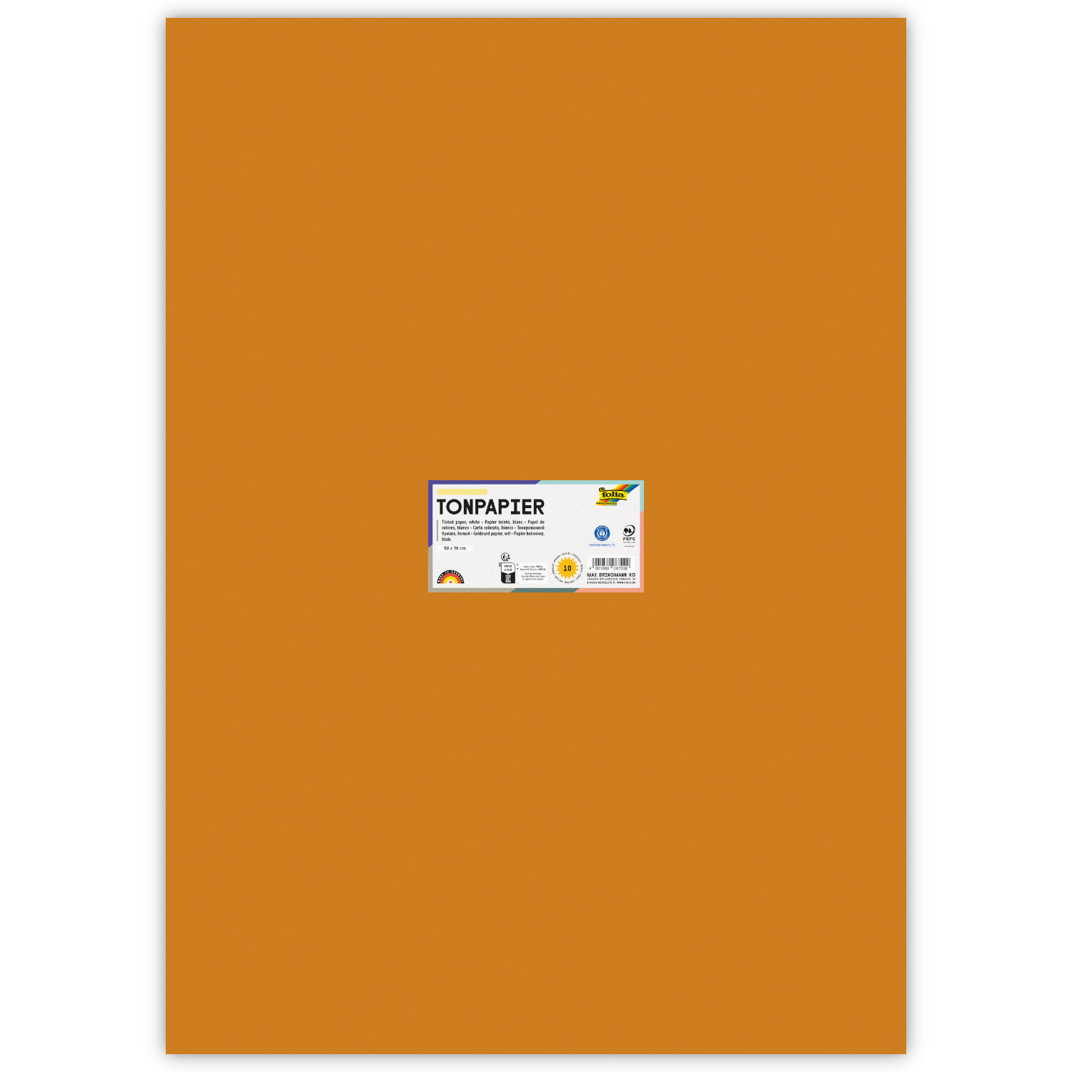Tonpapier, 10 Bogen, 130 g/qm, 50x70 cm, Terracotta