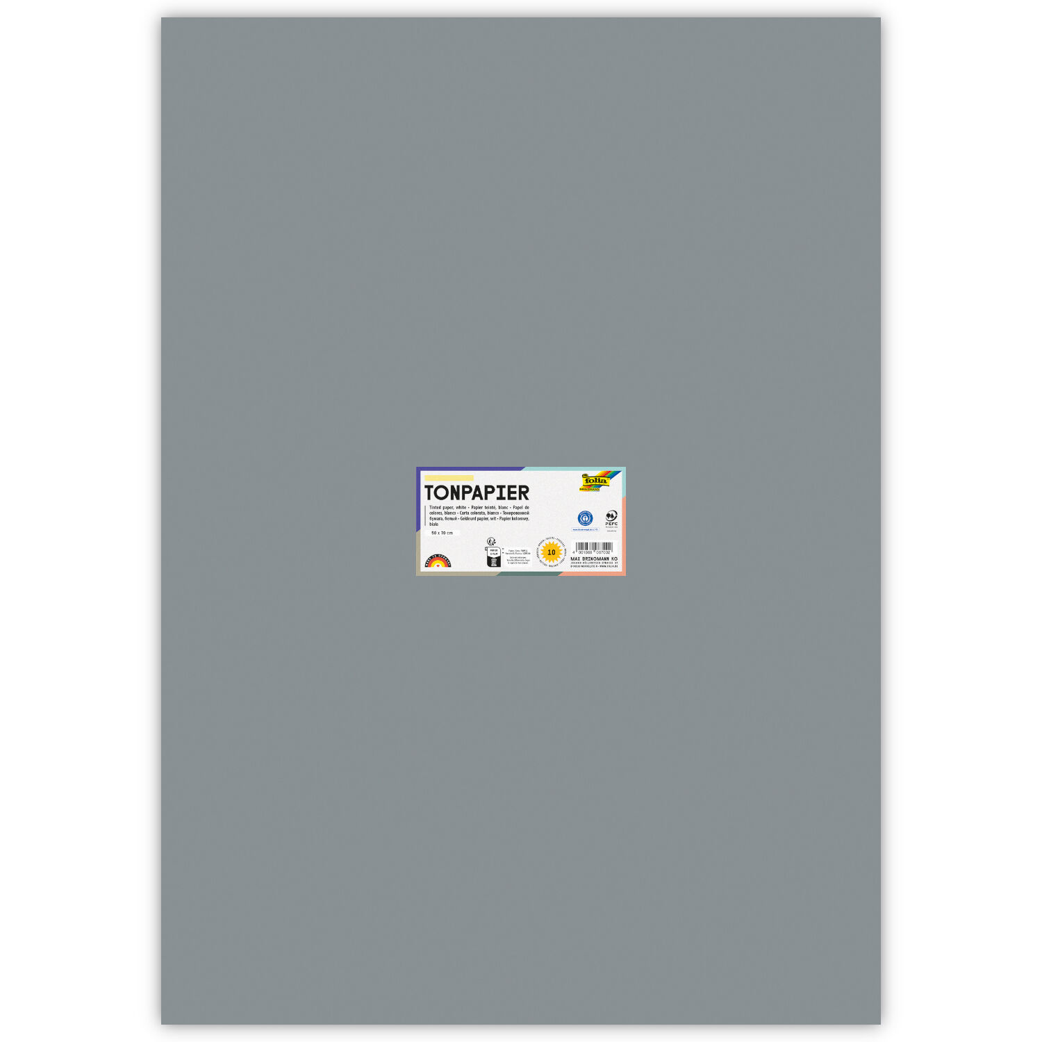 Tonpapier, Einzelbogen, 130 g/qm, 50x70 cm, Steingrau