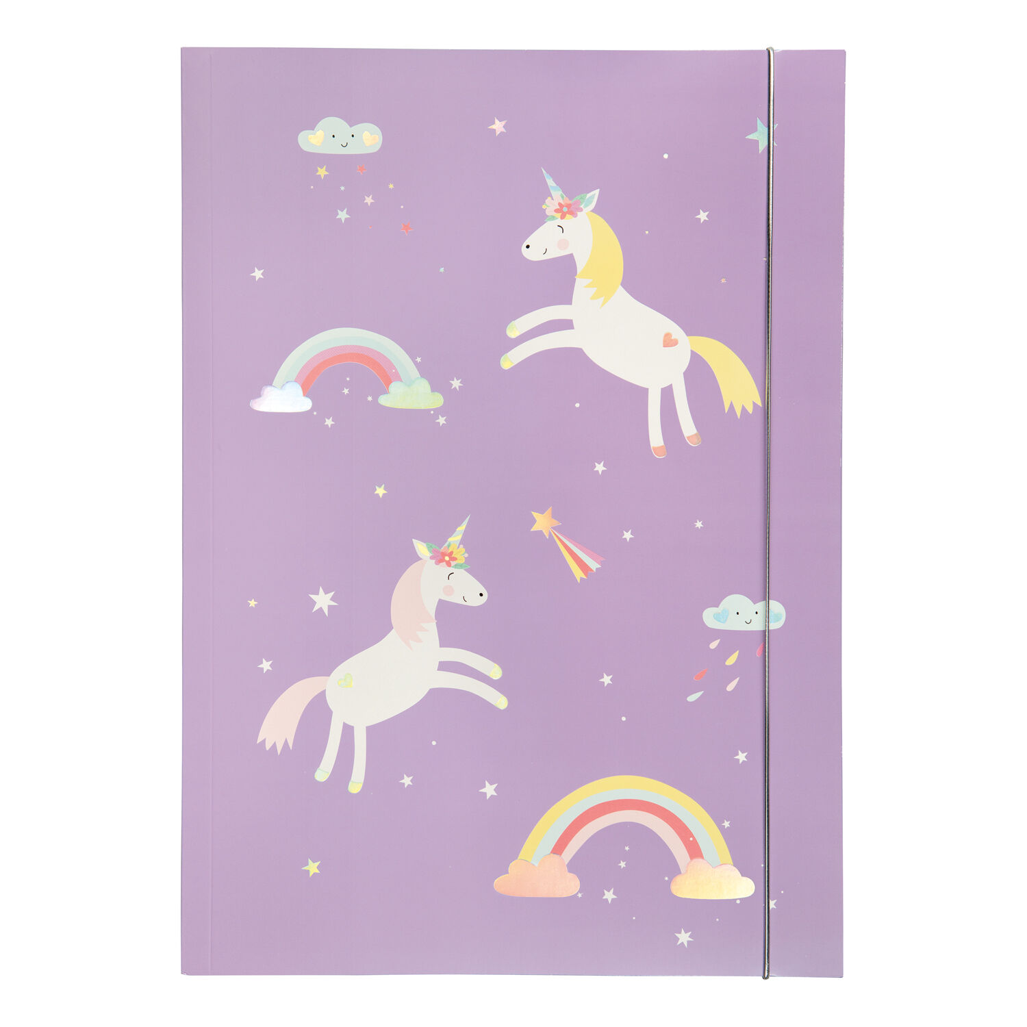 Sammelmappe mit Gummiband, A3, 1 Mappe, HOTFOIL MAGIC UNICORNS / Einh�rner