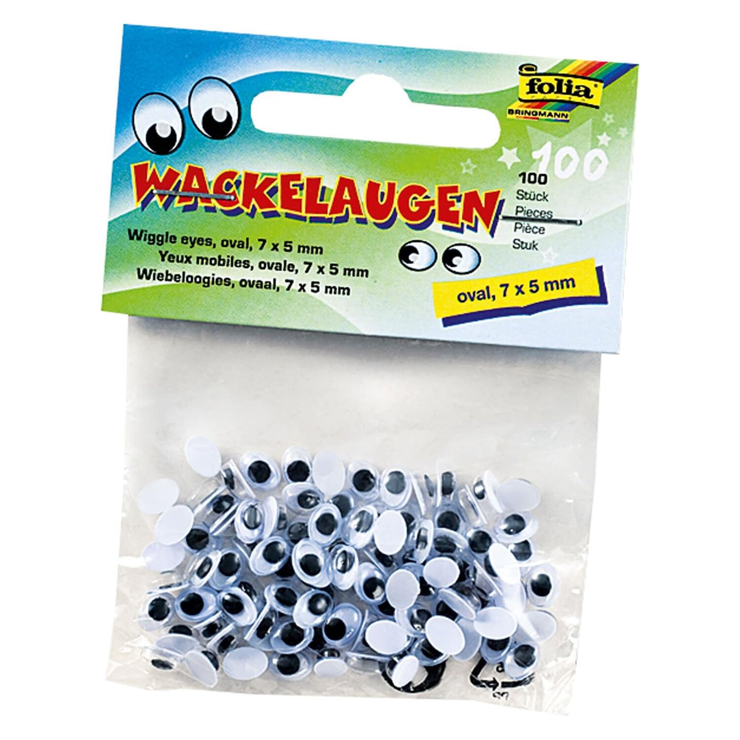 Wackelaugen oval 7x5mm, 100 St�ck