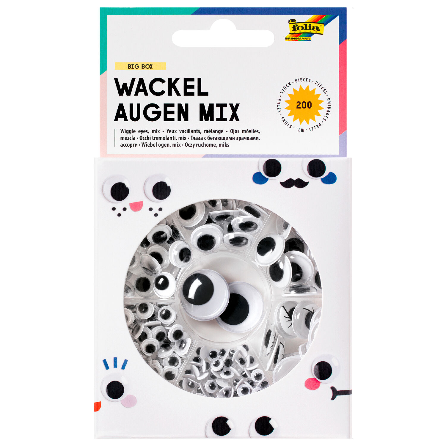 Wackelaugen Big Box, ca. 200 St�ck, selbstklebend, sortiert