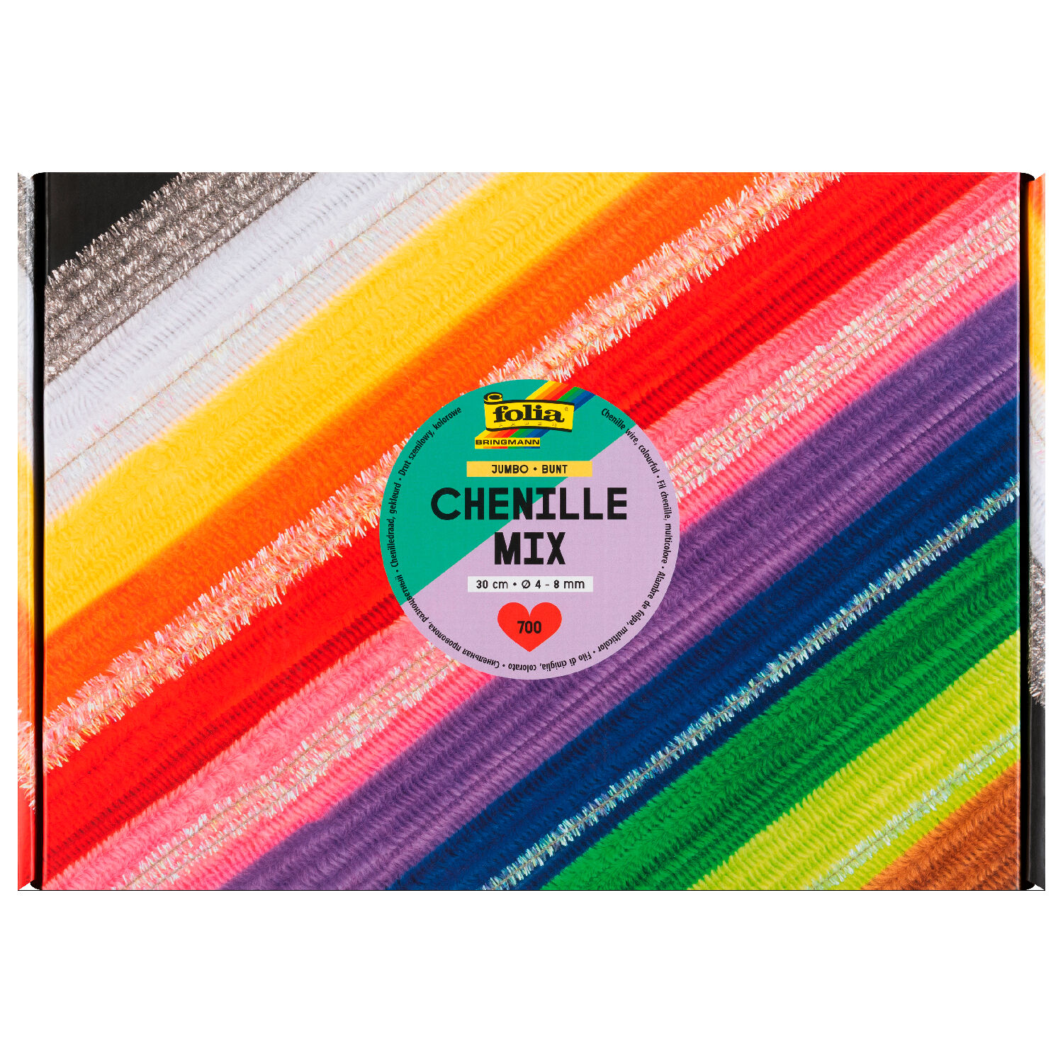 Chenilledraht Mix Box Jumbo Bunt, ca. 700 St�ck, 30cm lang, � 4/6/8mm, in 13 sortierten Farben