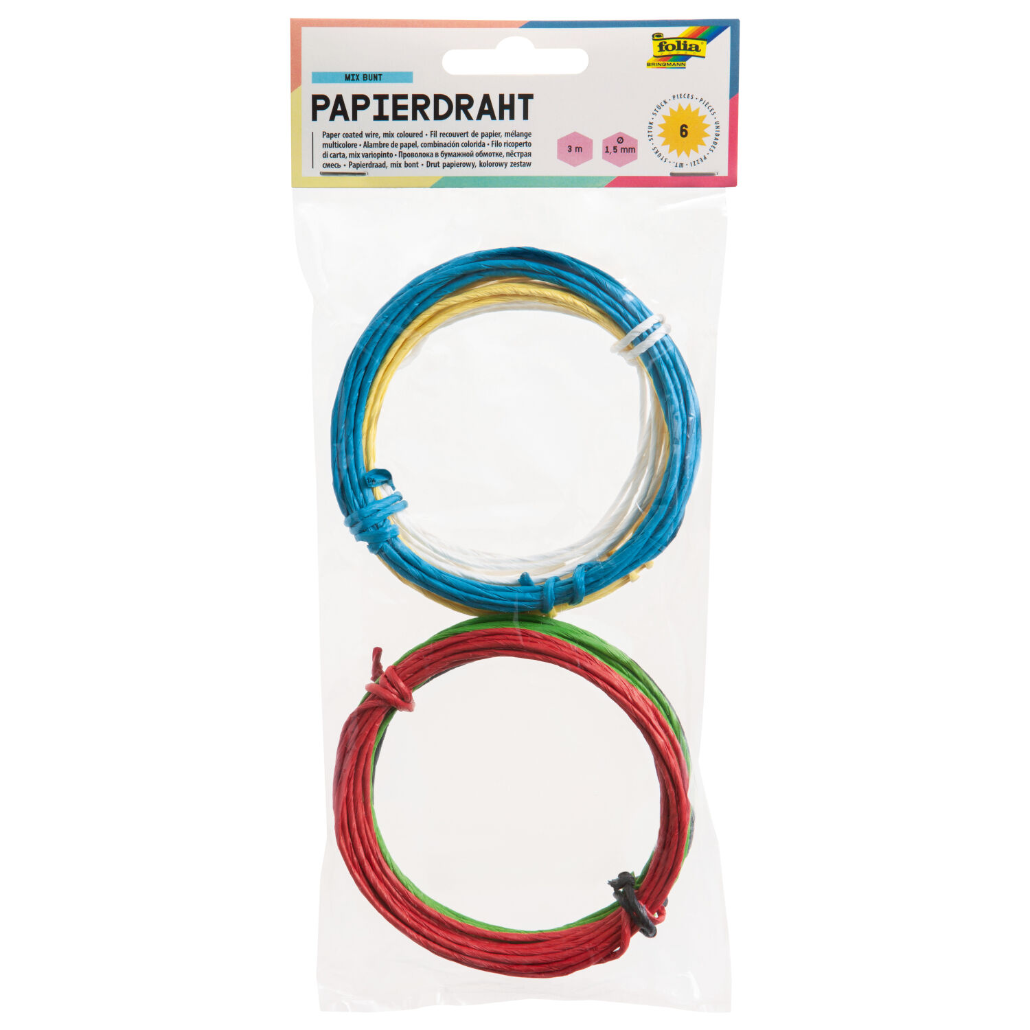 Papierdraht, 1,5mmx3m, 6 St�ck