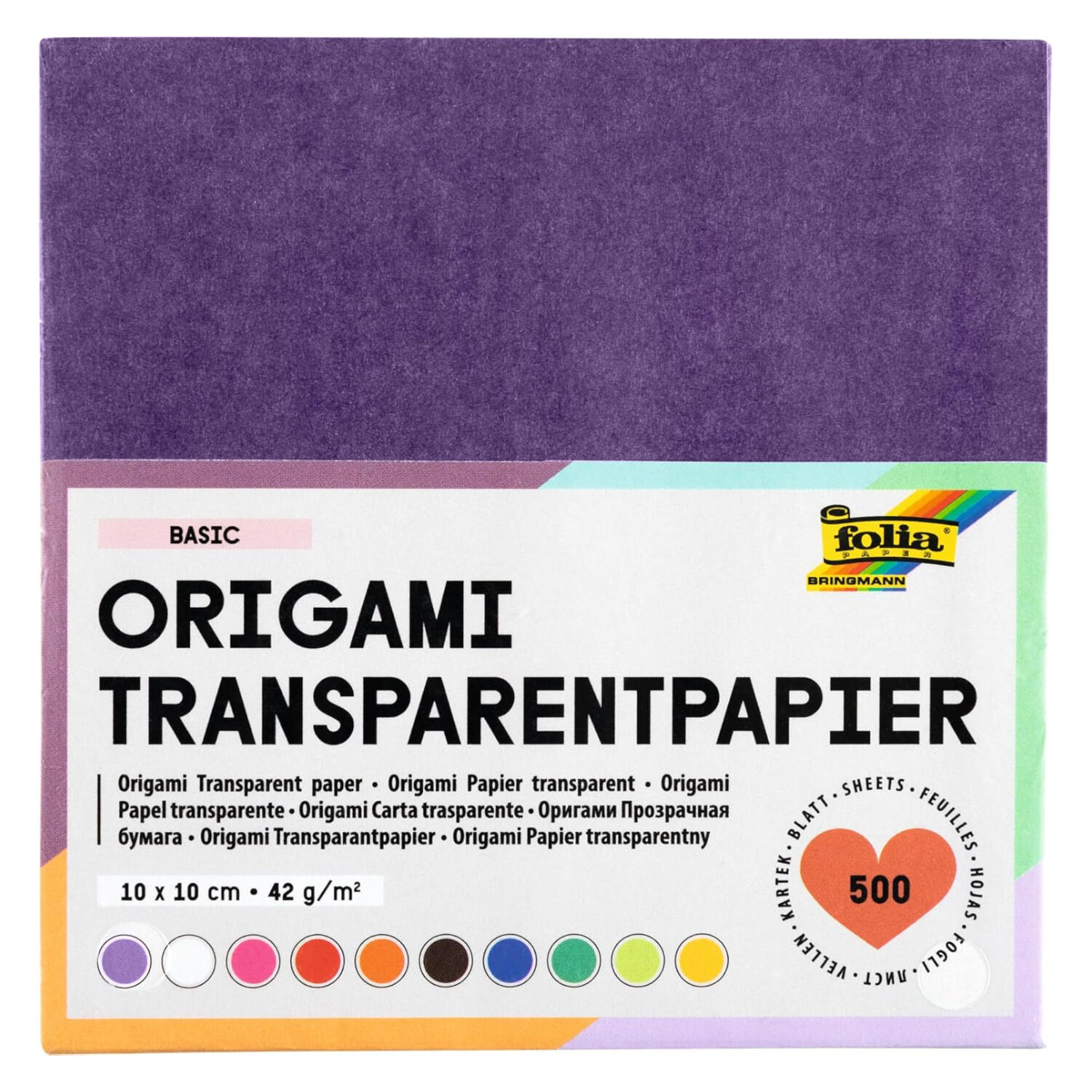 Faltbl�tter Transparentpapier, 10x10cm, 500 St�ck
