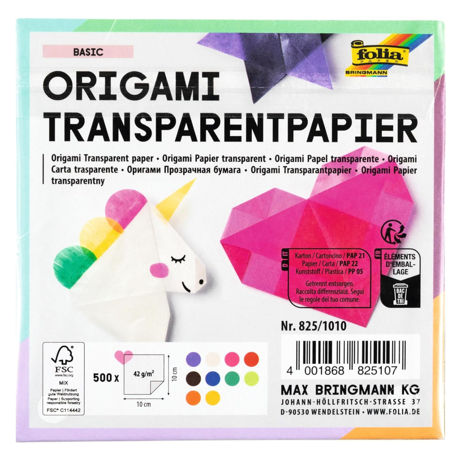 Faltbl�tter Transparentpapier, 10x10cm, 500 St�ck Bild 2