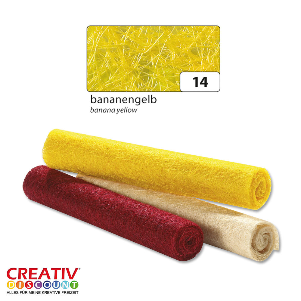 SALE Sisal Rolle 45x200cm, 135g/m�, Bananengelb