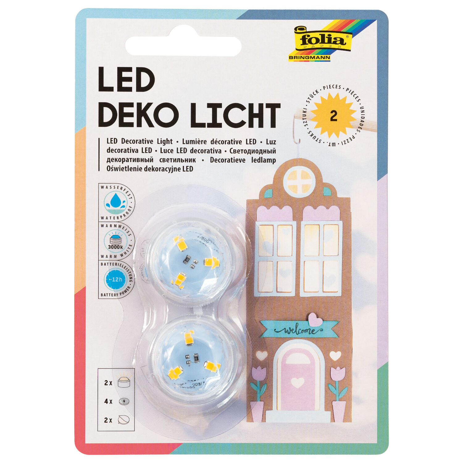 LED Deko-Licht, 2 St�ck inkl. 4 Batterien