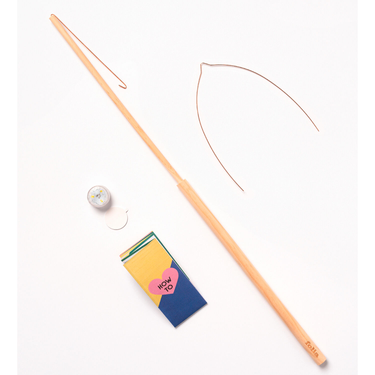 Laternen-Set, Stab aus Holz zusammensteckbar, 1 Drahtb�gel, 1 LED Licht Bild 2