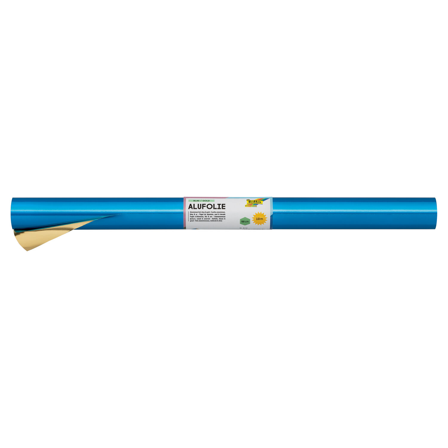NEU Gro�rolle Alufolie, 50cmx10m, Blau / Gold