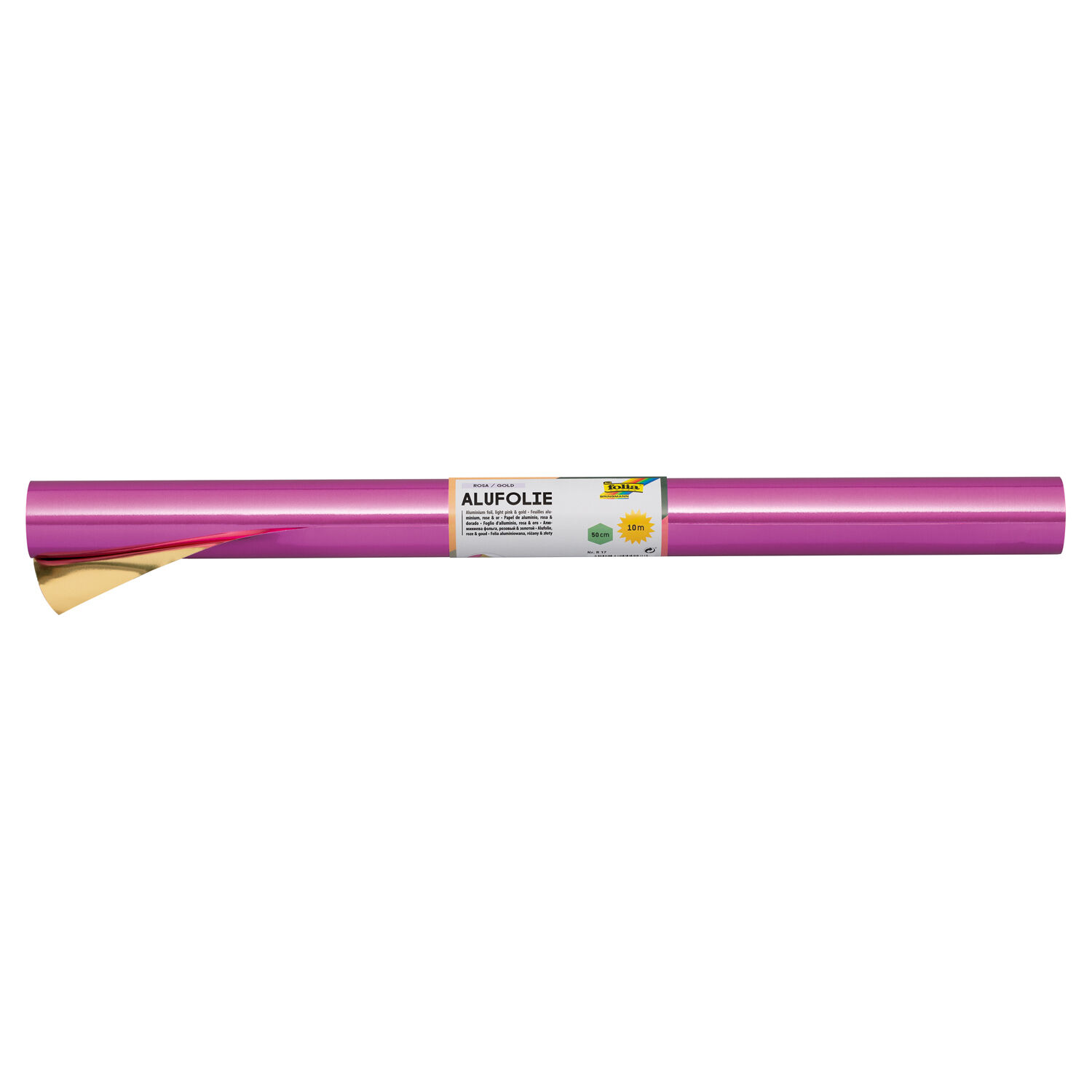 NEU Gro�rolle Alufolie, 50cmx10m, Rosa / Gold