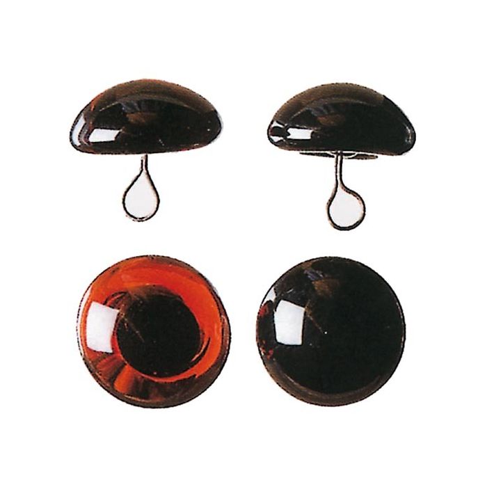 B�renaugen, Glas mit �se, 8mm, 2 St�ck, schwarz