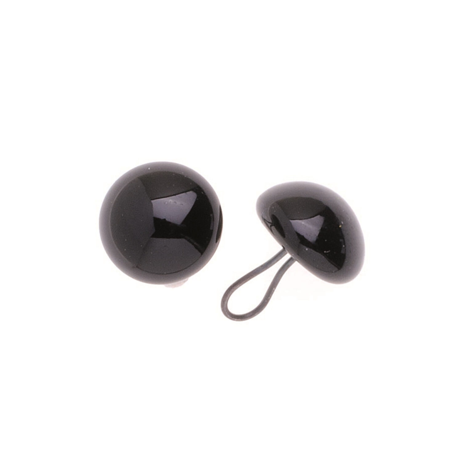 NEU B�renaugen, Glas mit �se, 14 mm, 2 St�ck, schwarz
