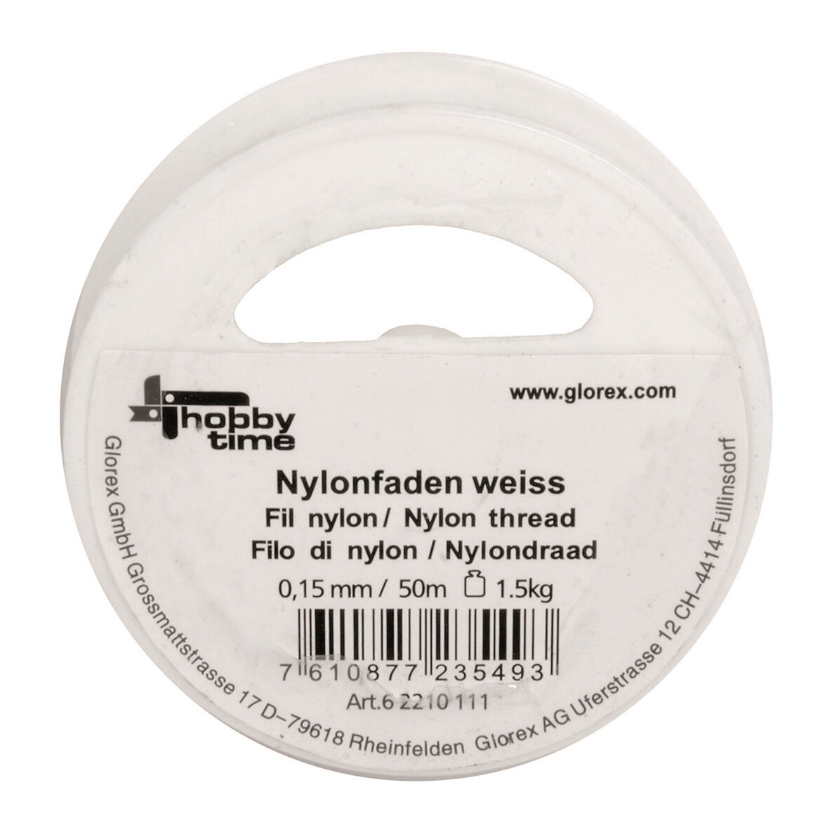 NEU Nylonfaden / Perlonfaden, wei�, St�rke 0,15mm, L�nge 50m