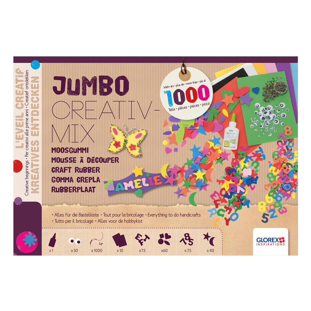 Glorex Set Jumbo Moosgummi / Schaumstoff Mix f�r vielf�ltige Bastelarbeiten