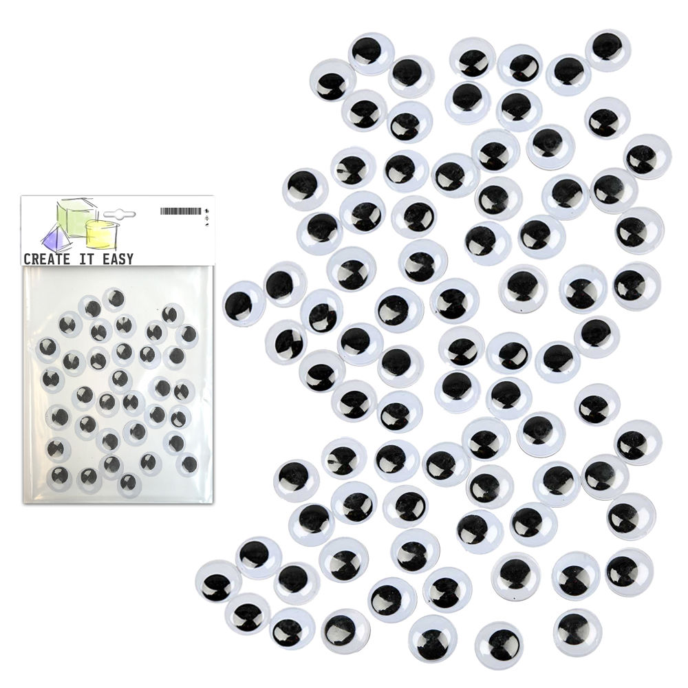NEU Create it Easy Wackelaugen, rund, 12 mm, 100 St�ck