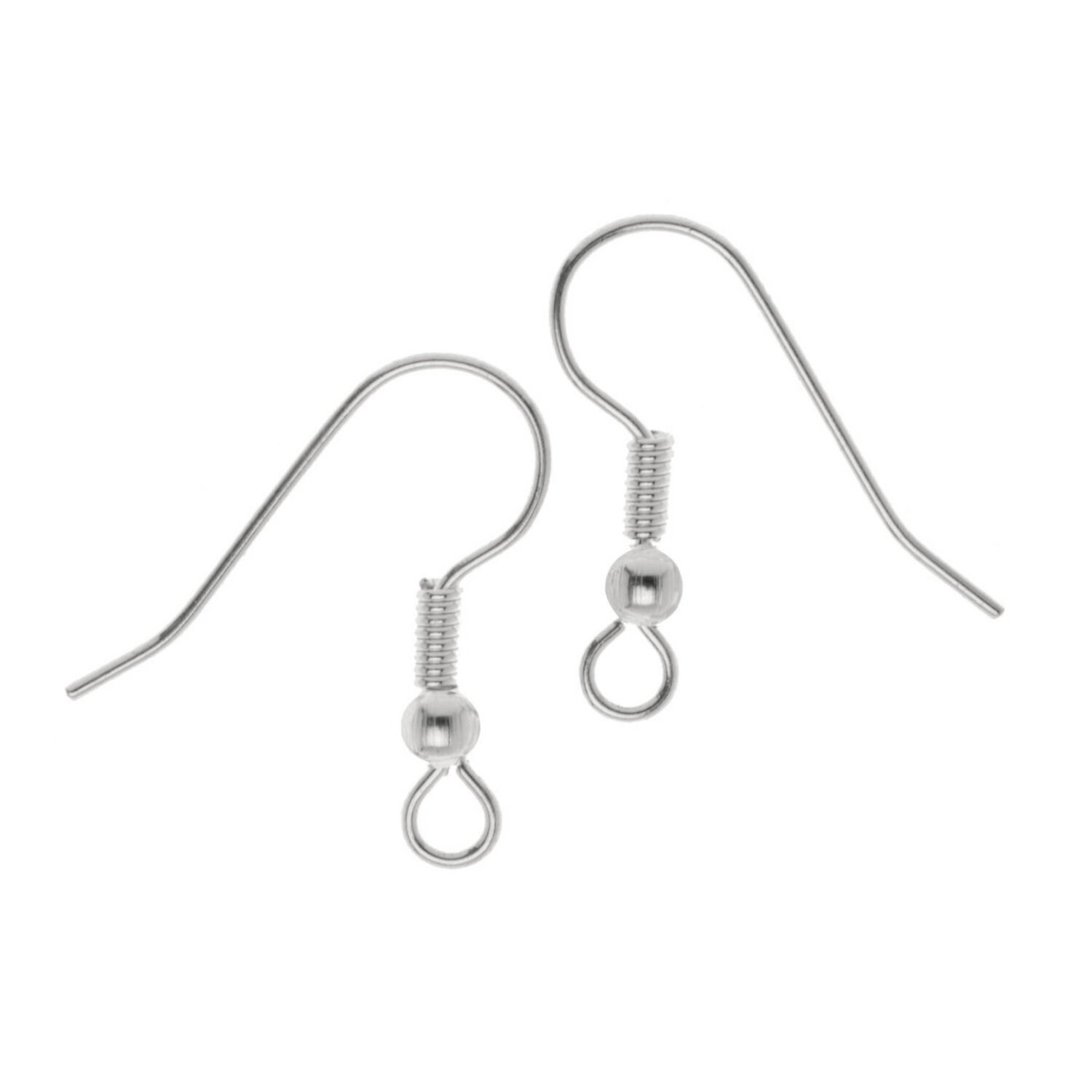 NEU Ohrb�gel mit Kugel, 4 St�ck, 20 mm, silberfarben