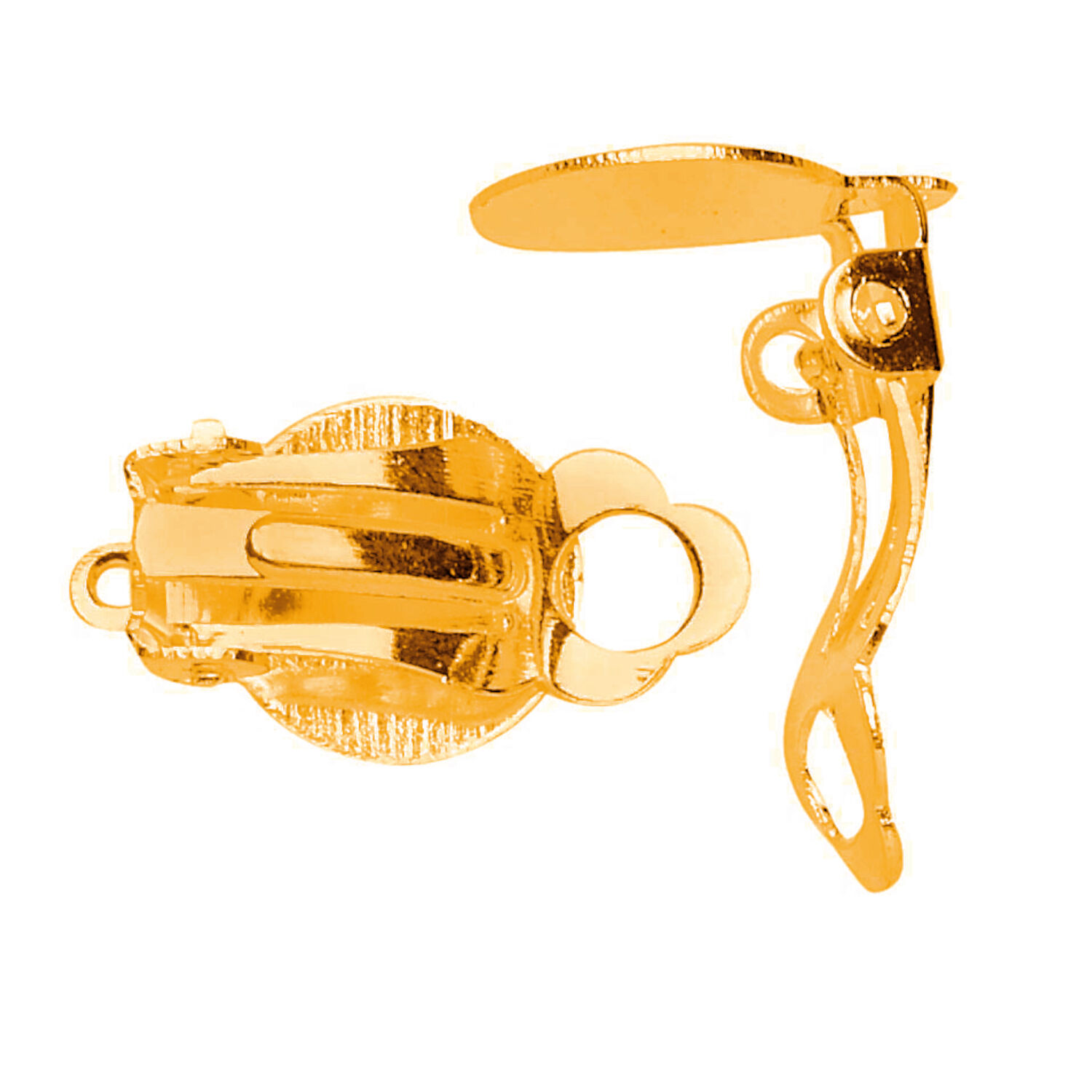 NEU Ohrclip mit �se, 2 St�ck, 11 mm, goldfarben
