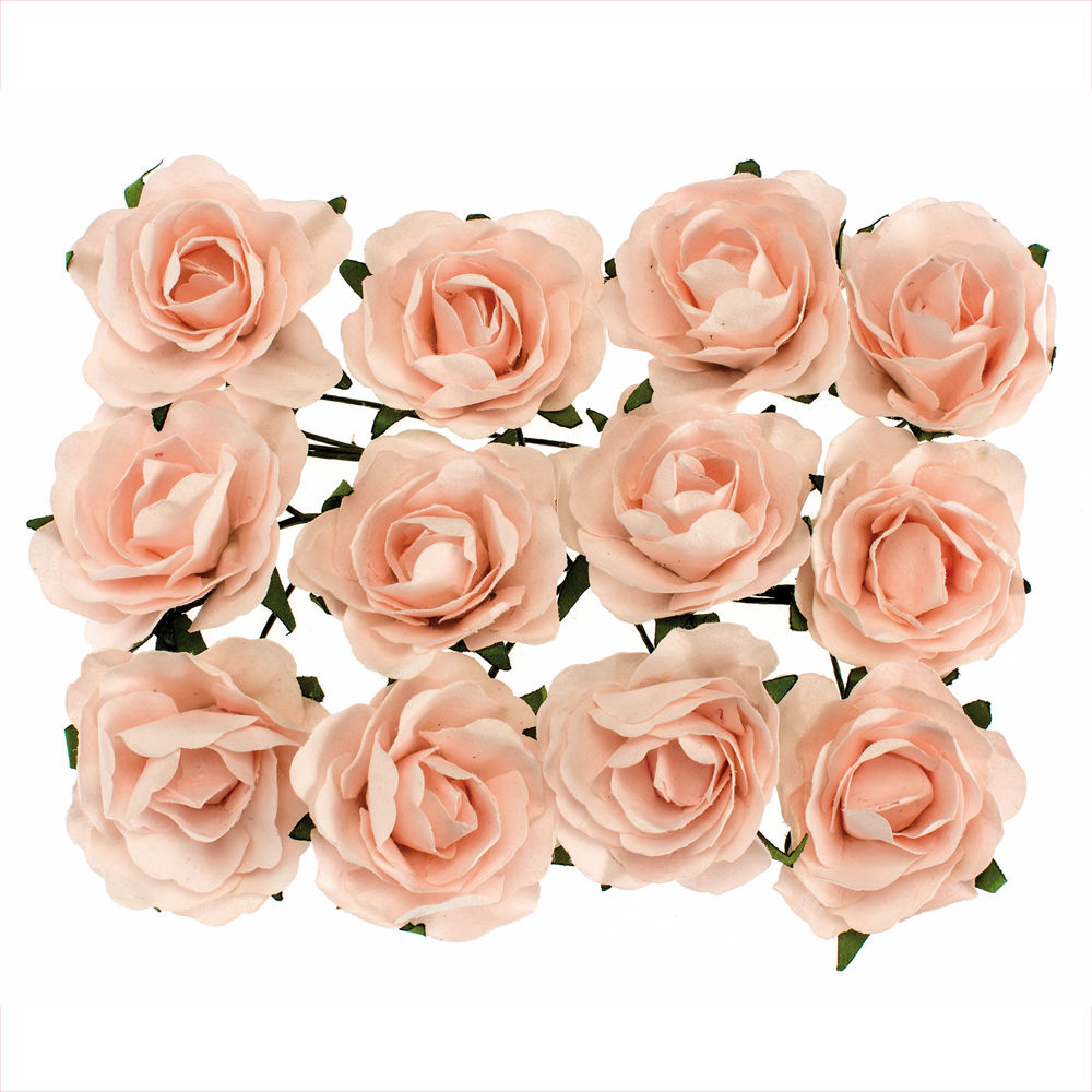 Glorex R�schen mit Draht, 30 mm, 12 St�ck, Rosa