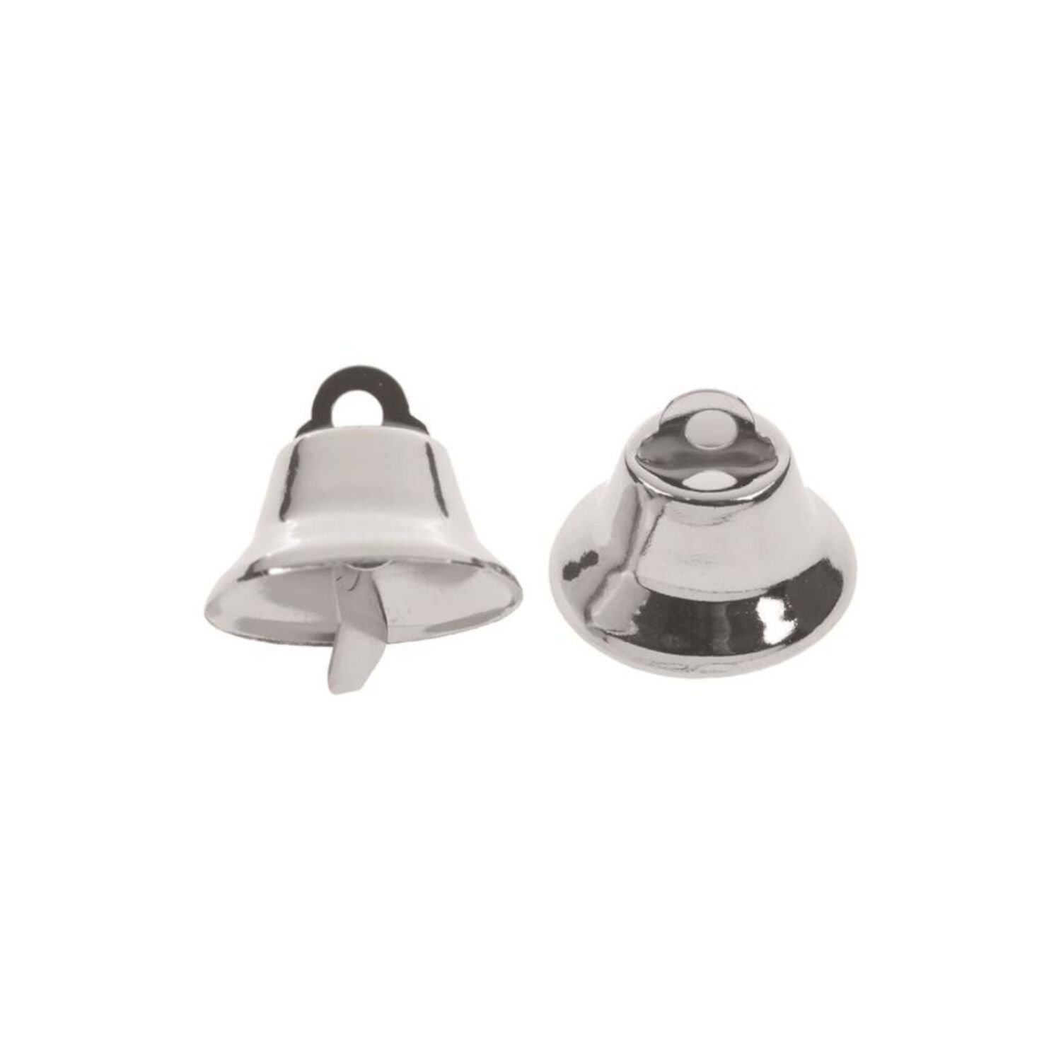 NEU Metallgl�ckchen, gl�nzend silberfarben, 30 mm, 6 St�ck