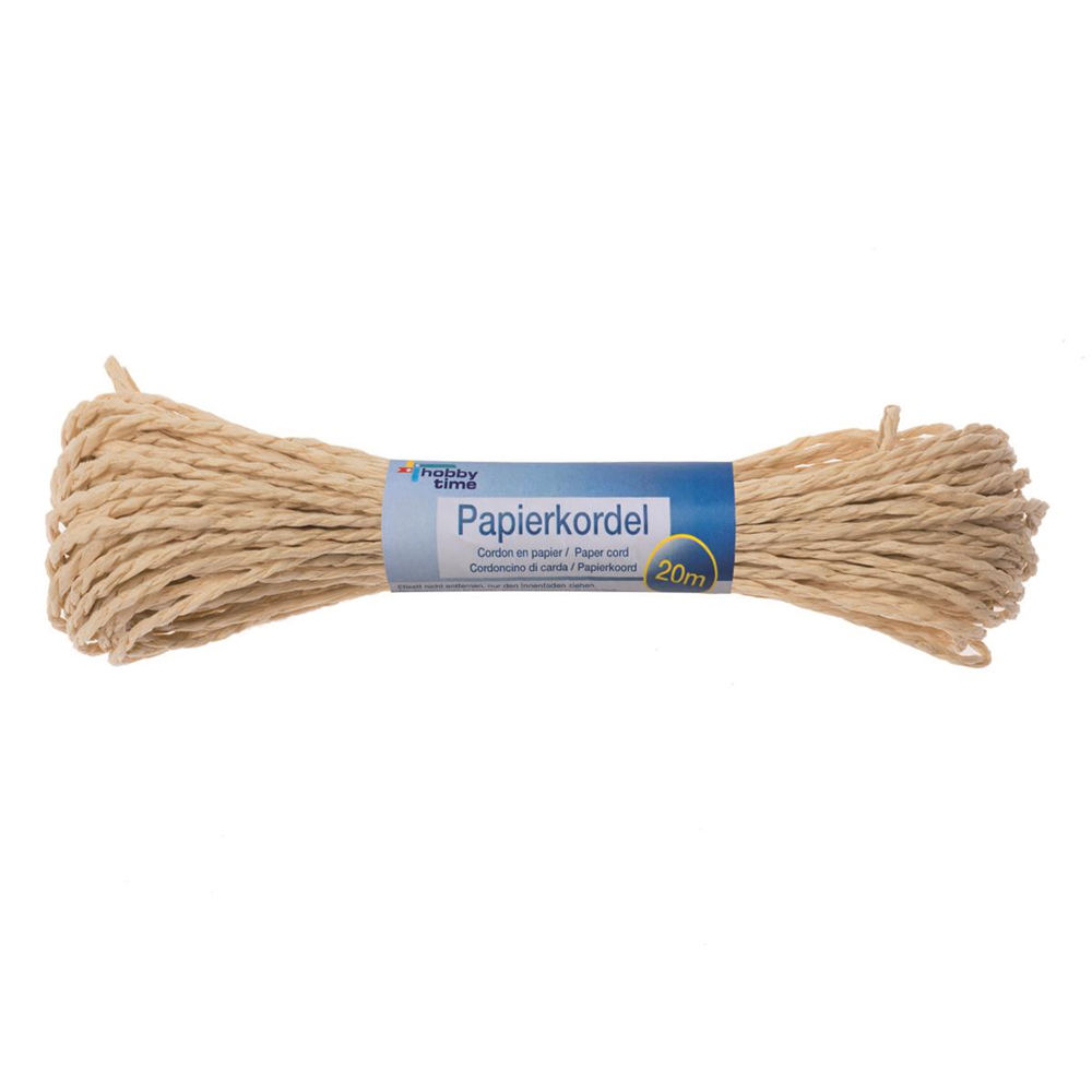 Papierkordel, Breite 1mm, L�nge 20m, Natur