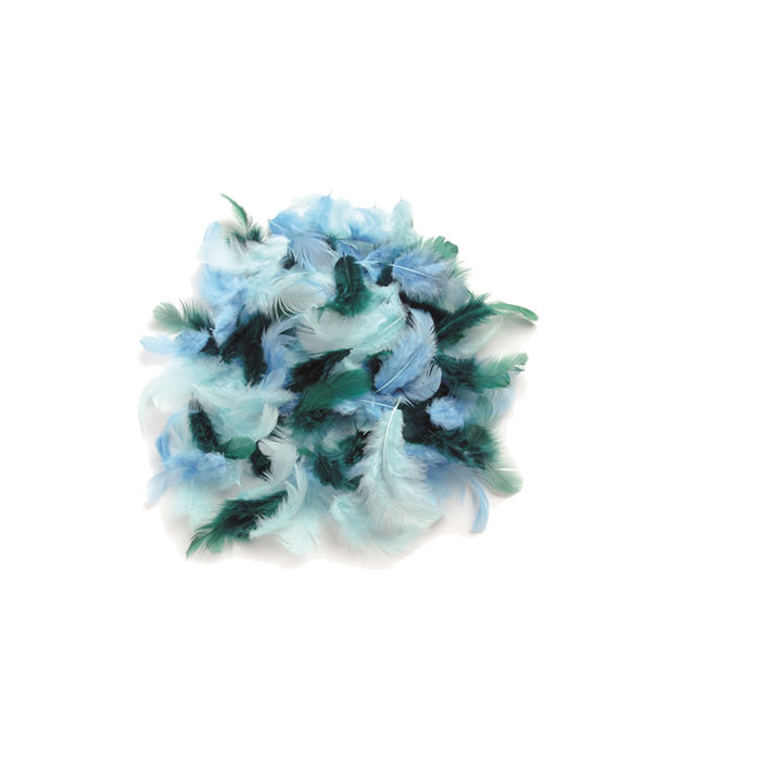 Deko-Federn, 10 g, t�rkis sortiert