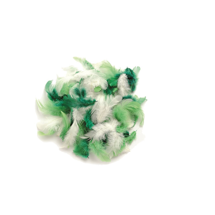 Deko-Federn, 10 g, gr�n sortiert
