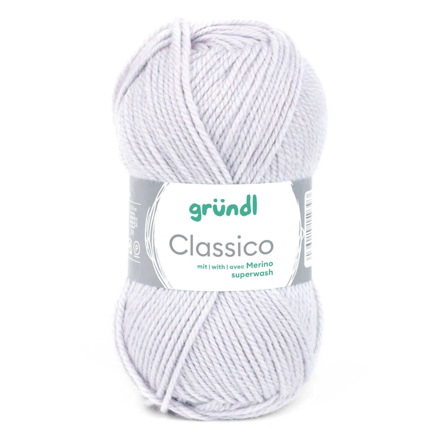 SALE Classico Schurwolle, 50% Merino, 50% Polyacryl, 50g / 120m, Farbe 03, hellgrau