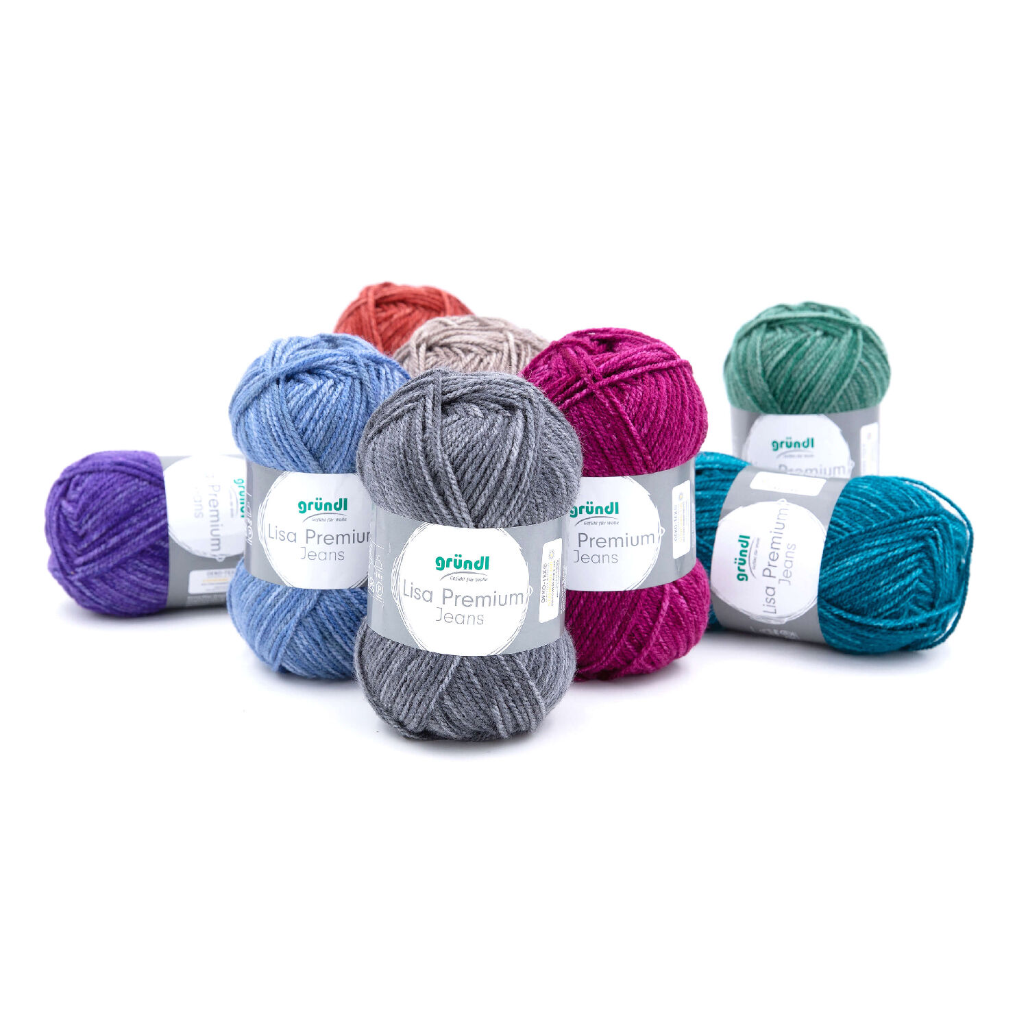 SALE Strickgarn Lisa Jeans, 100% Polyacryl, Oeko-Tex Standard, 50g, 133m, Farbe 03, orientrot meliert Bild 3