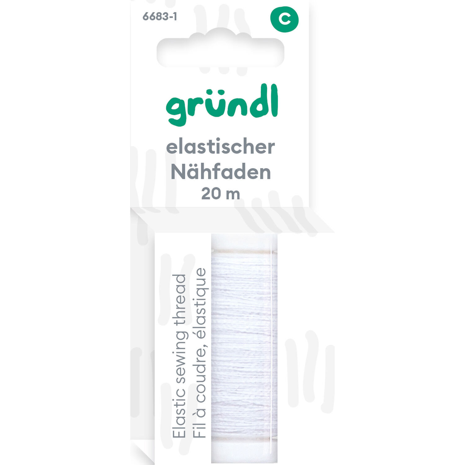 Elastischer N�hfaden, 20 m, wei�