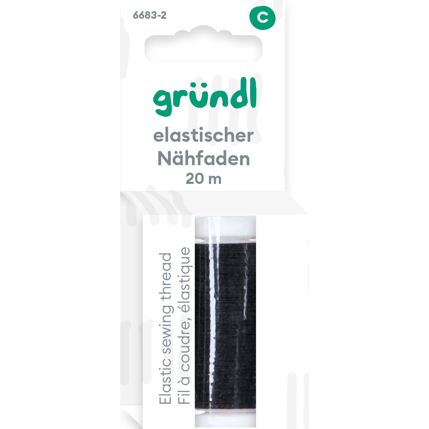 Elastischer N�hfaden, 20 m, schwarz