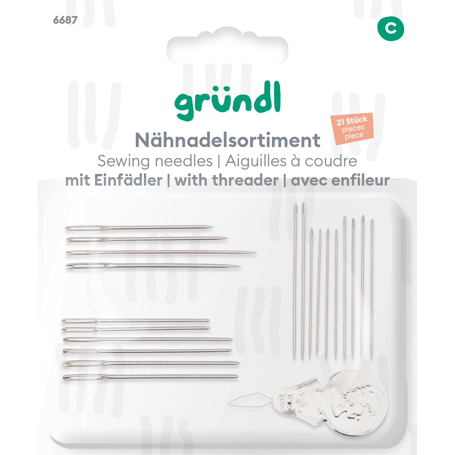 N�hnadelsortiment mit Einf�dler, 21-teilig