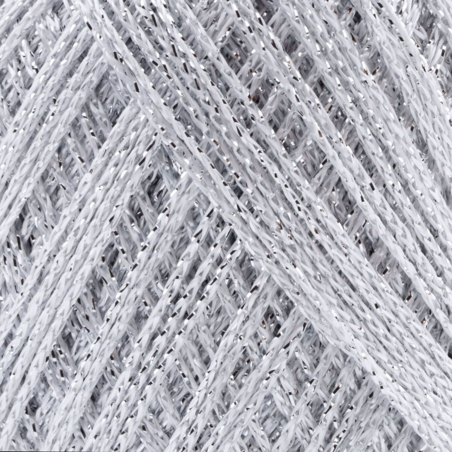 H�kel- und Strickgarn Glitter uni, 90,5 % Viskose und 9,5 % Polyester, 25g, 110m, Farbe 8202, Silber Bild 2