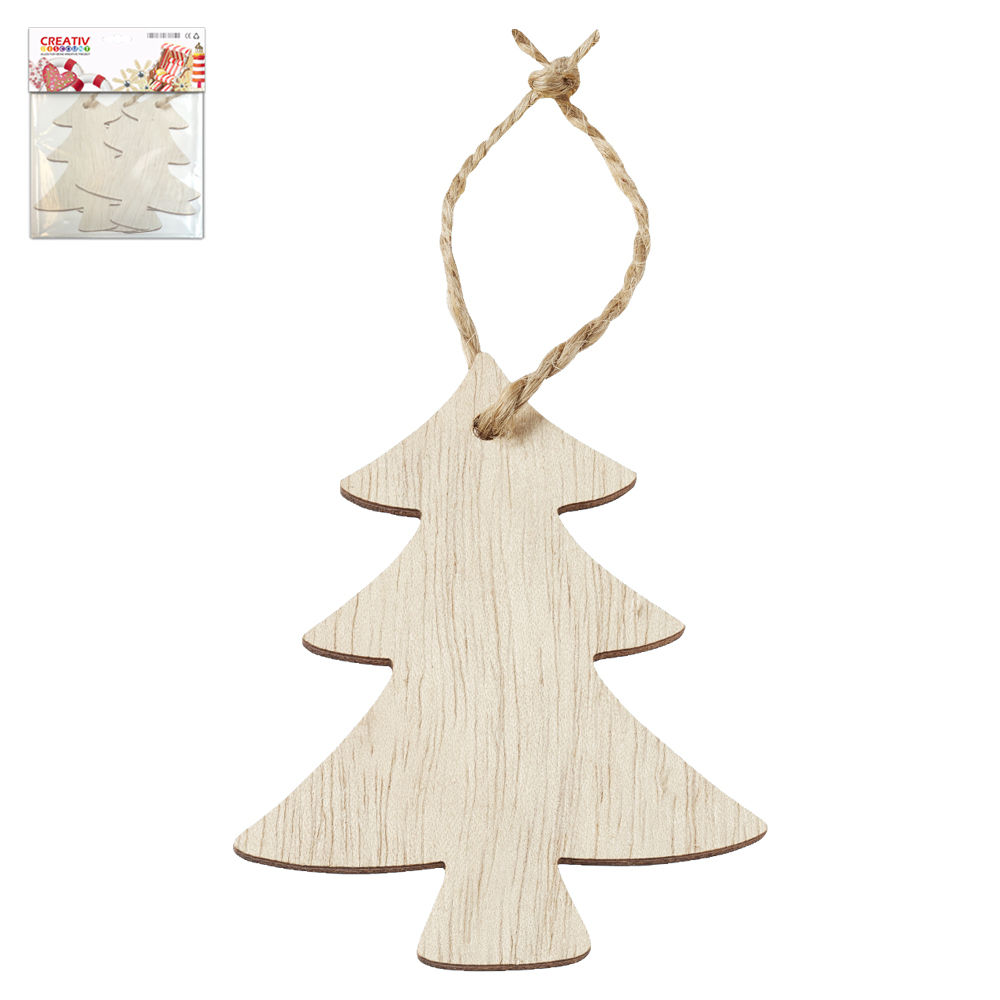 SALE Hobbyfun Holzbaum zum H�ngen, 7 cm, 4 Stk.
