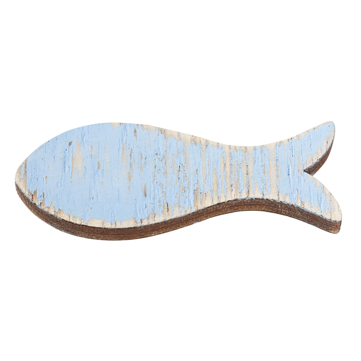 NEU Holz-Fische, 6 cm, Box mit 5 St�ck, hellblau