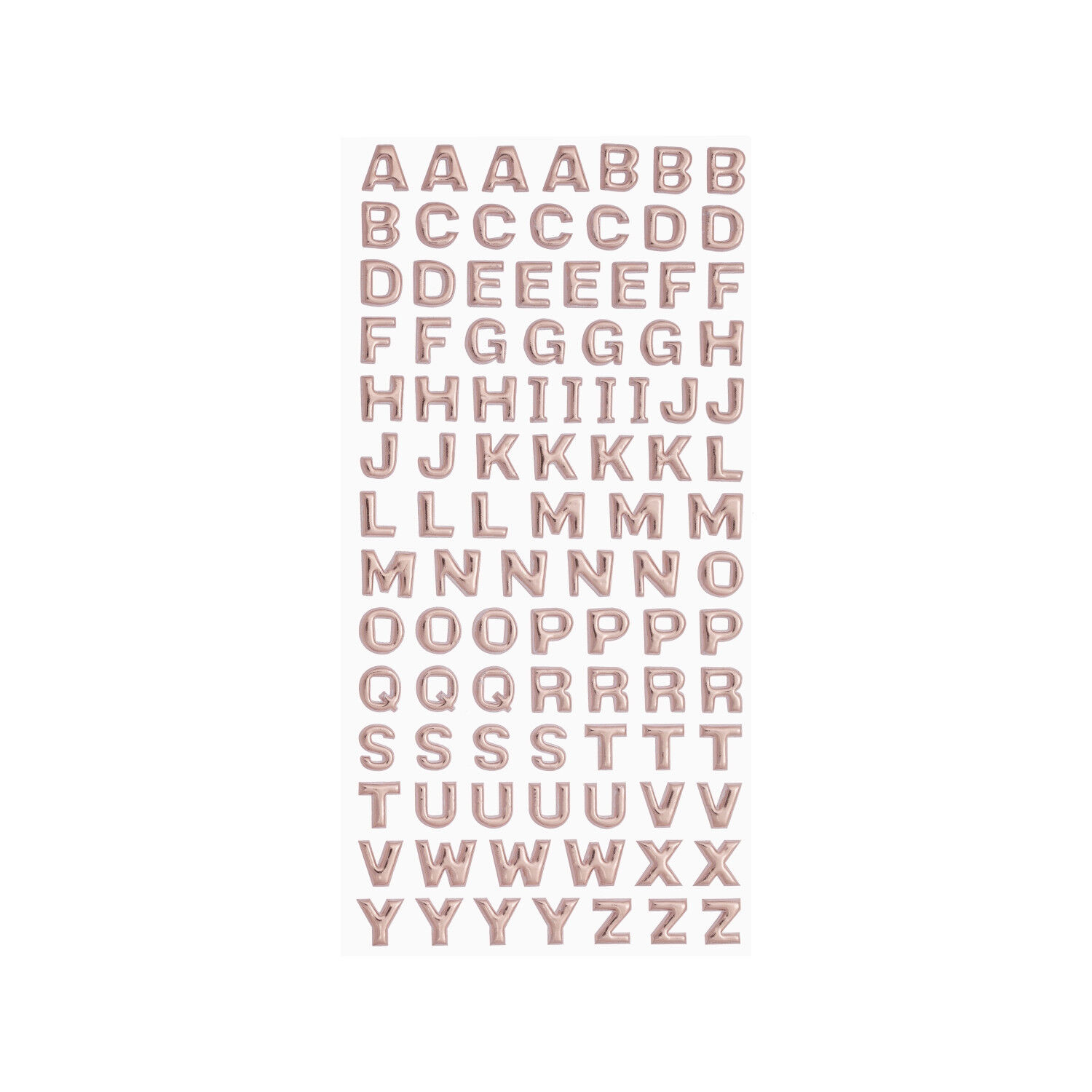 NEU SOFTY 3-D Sticker / Aufkleber, Gro�buchstaben / Alphabet, ros�-gold, 1 Bogen